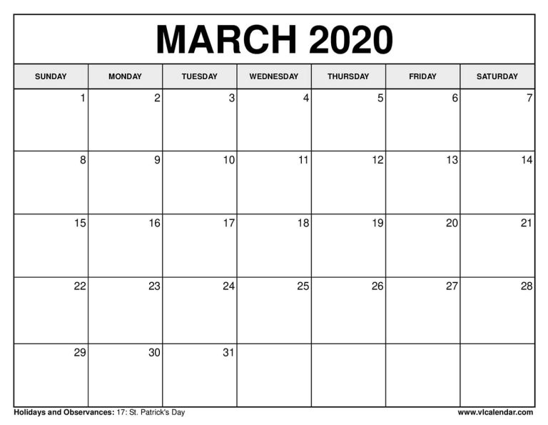 Printable March 2022 Calendar Templates with Holidays - VL Calendar