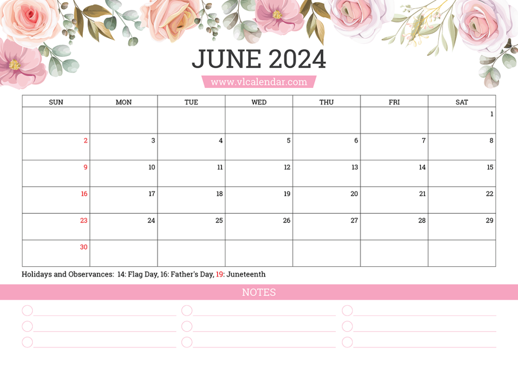 June 2024 Calendar Printable Templates with Holidays