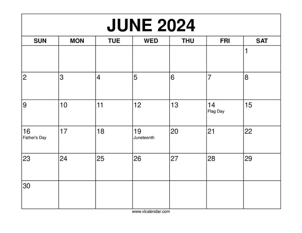 June 2024 Calendar Printable Templates with Holidays