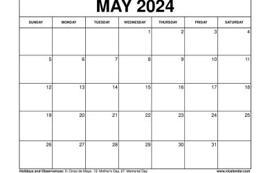 Free Printable 2024 Calendar Templates with Holidays - VL Calendar