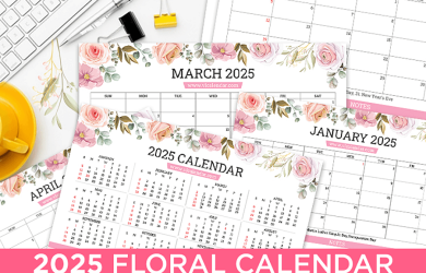 Floral Calendar 2025 Landscape