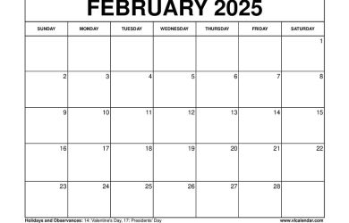 February 2025 Calendar